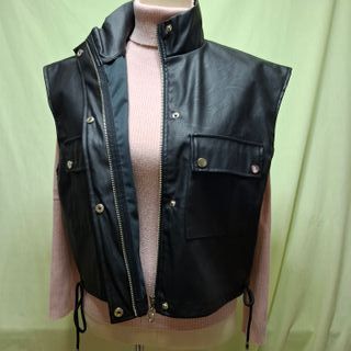 Chaleco efecto piel ARMONIAS negro Talla L