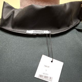 Chaleco efecto piel ARMONIAS negro Talla L