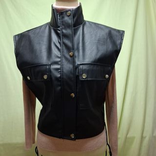 Chaleco efecto piel ARMONIAS negro Talla L