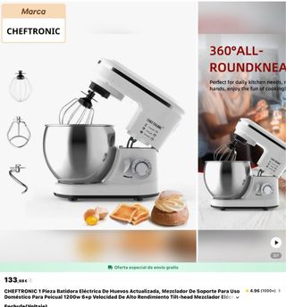 Amasadora-Batidora Cheftronic Top Chef SM-9