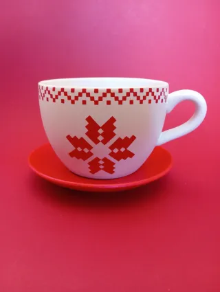 Tazzone portavaso con piatto decorati Natale