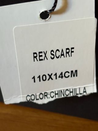 Cuello de pelo de conejo Rex beige/marrón