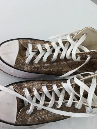 Zapatillas logotipo Gucci Beige/Marrón Talla 40