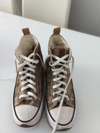 Zapatillas logotipo Gucci Beige/Marrón Talla 40