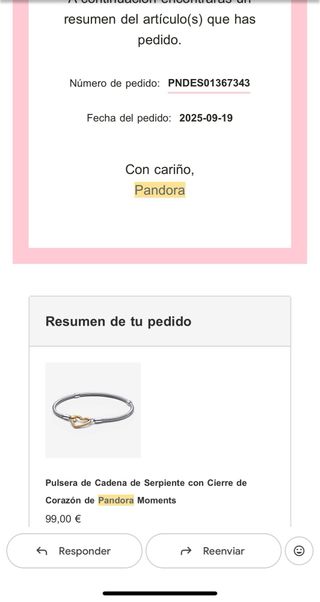 Pulsera Pandora Serpiente Cierre Corazón
