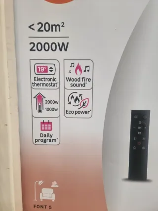 Chimenea Eléctrica Negra