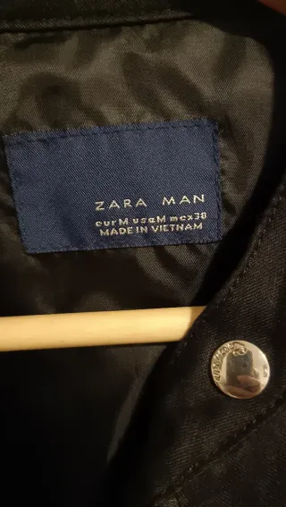 Chaqueta Zara Man Negra Entret. Cremalleras