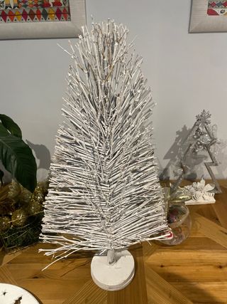 Árbol de Navidad de Mimbre Blanco