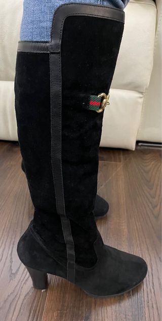 Botas Tacón Alto Piel Vuelta Negras