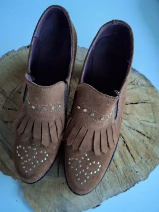 Botines de serraje marrón T38