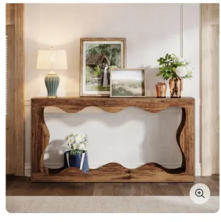 Consola de madera rústica entrada