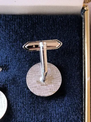 Gemelos Vintage Plateados Negros