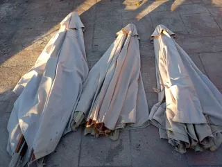 Parasol redondo beige 340 cm