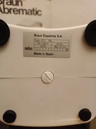 Abrelatas Eléctrico Braun Abrematic Vintage
