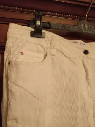 Pantaloni velluto donna panna