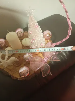 Centro de mesa navidad, Navideño Rosa y Blanco