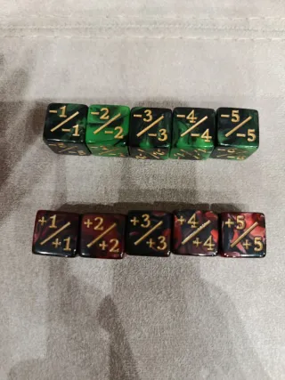 10 Contadores 5 Dados + y 5 - de 6 caras