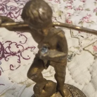 Figura latón niño campesino años 40