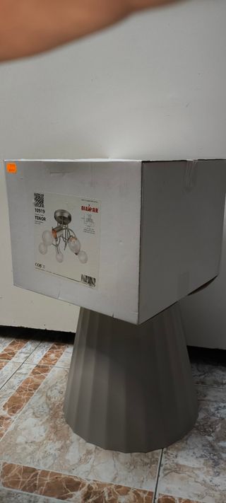 Lámpara techo 5 luces níquel Alemar