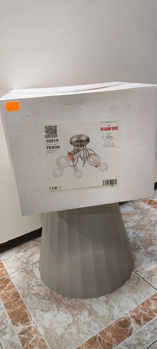 Lámpara techo 5 luces níquel Alemar