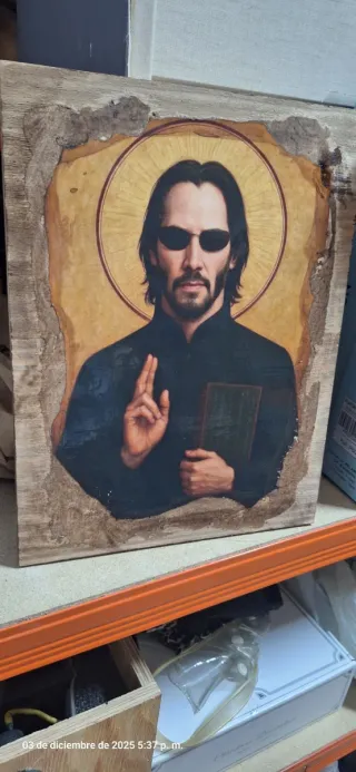 Cuadro Vintage Madera Keanu Reeves