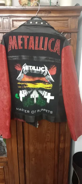 Cazadora Rock Metallica Imitación Piel