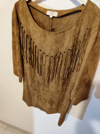 Camisa ante con flecos