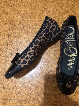 Zapatos Callaghan leopardo negros y marrones