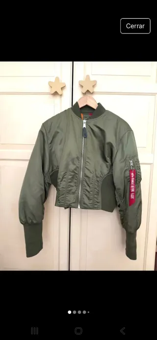 Bomber verde talla S alpha industrial