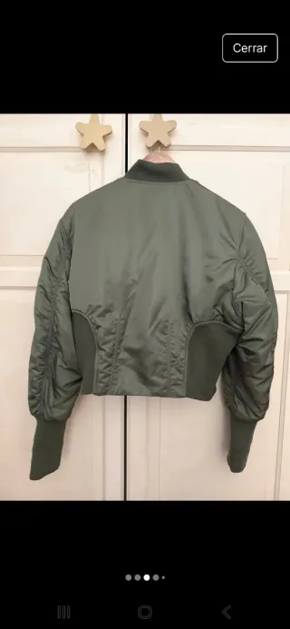 Bomber verde talla S alpha industrial