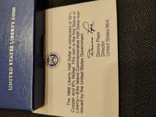 Moneda 1/2 Dólar Liberty 1986 USA