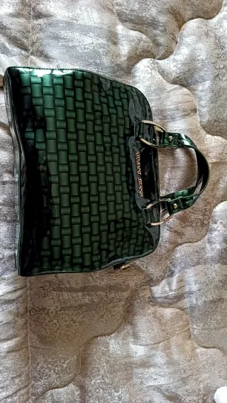 Borsa Armani Jeans verde effetto intrecciato