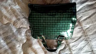 Borsa Armani Jeans verde effetto intrecciato
