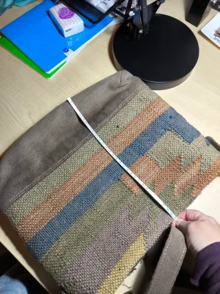 Bolso piel y lana multicolor