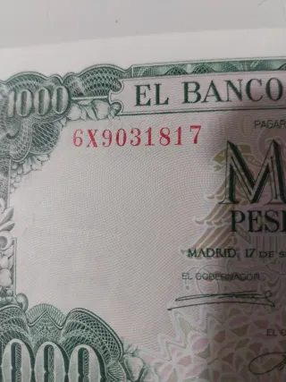 Billetes españoles 1000 y 200 pesetas