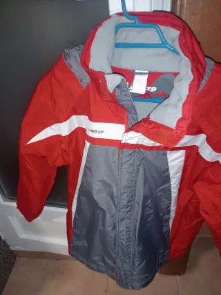 Chaqueta de esquí Wed'ze roja y gris