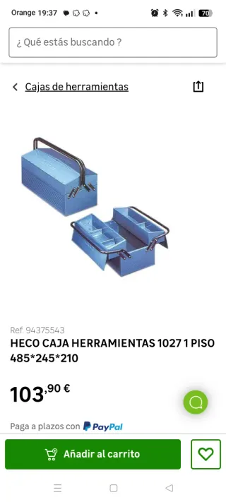 Caja de herramientas HEGG metálica