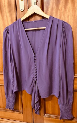 Blusa Zara Lazo Morada