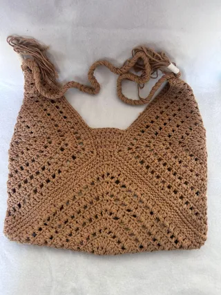 Bolso de croché marrón