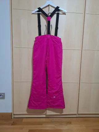 Pantalón de nieve rosa con tirantes