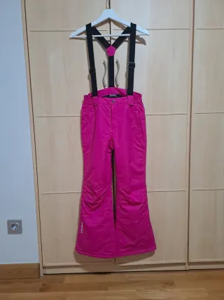 Pantalón de nieve rosa con tirantes