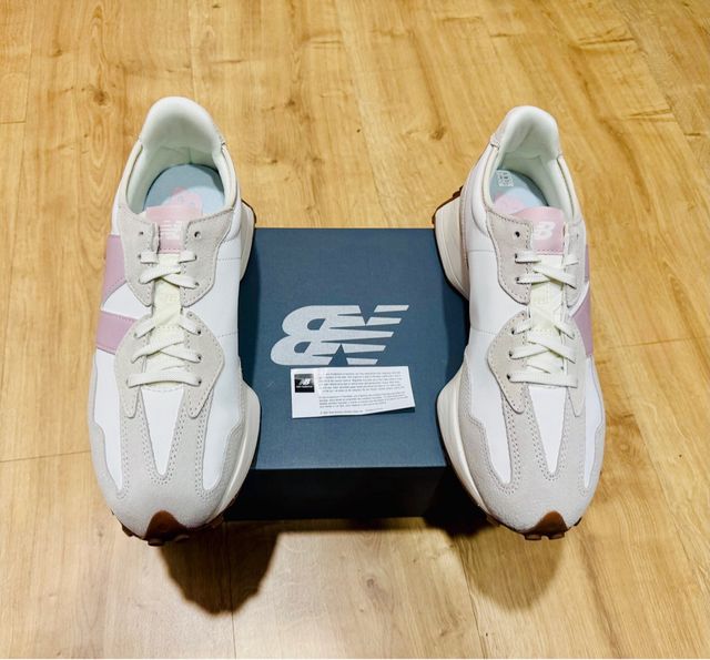 New Balance 327 Talla 43 Cuero Blancas Rosas
