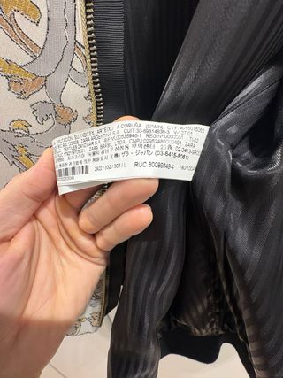 Chaqueta Bomber Brocados Oro y Blanco