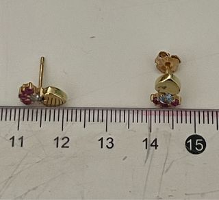 Pendientes Tous Corazón Oro 18k Gemas