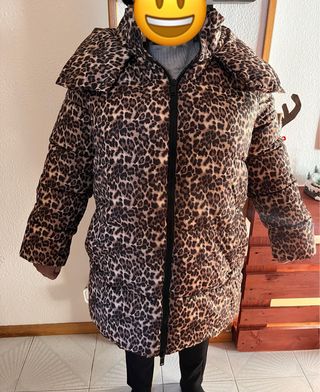 Chaqueta de invierno con estampado de leopardo