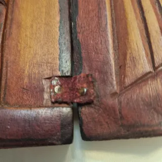 Tríptico religioso madera tallado a mano años 50