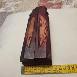 Tríptico religioso madera tallado a mano años 50