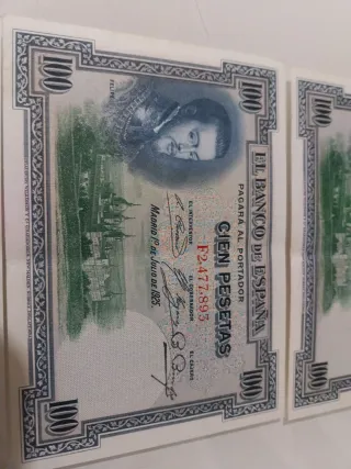 Trío Billetes 100 Pesetas 1925 Correlativos