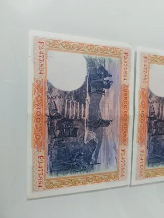 Trío Billetes 100 Pesetas 1925 Correlativos