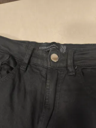 Pantalón negro Stradivarius algodón 14/ años